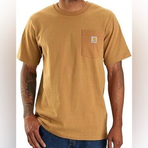 Carhartt Men's Relaxed Fit Heavyweight Short-Sleeve Pocket Stripe T-Shirt Size S